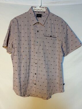 7Diamonds Stretch Button-Up Shirt Men’s L Geometric Pattern